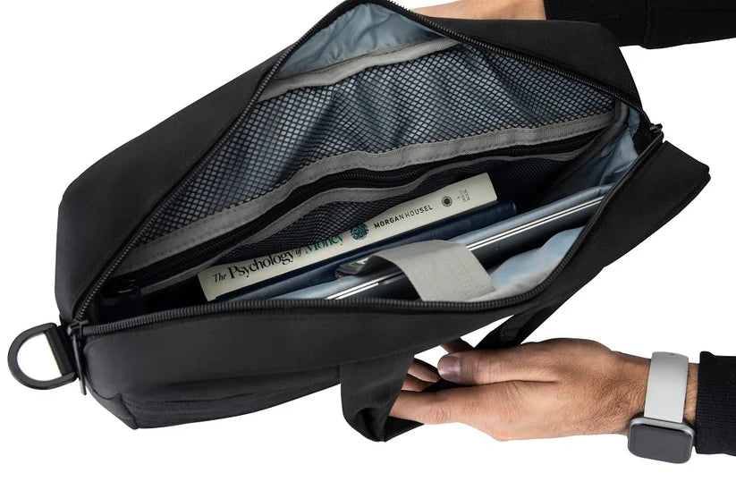 15.6 inch Laptop Shoulder Messenger Sling Office Bag, Water Repellent Fabric for Men and Women (Black)