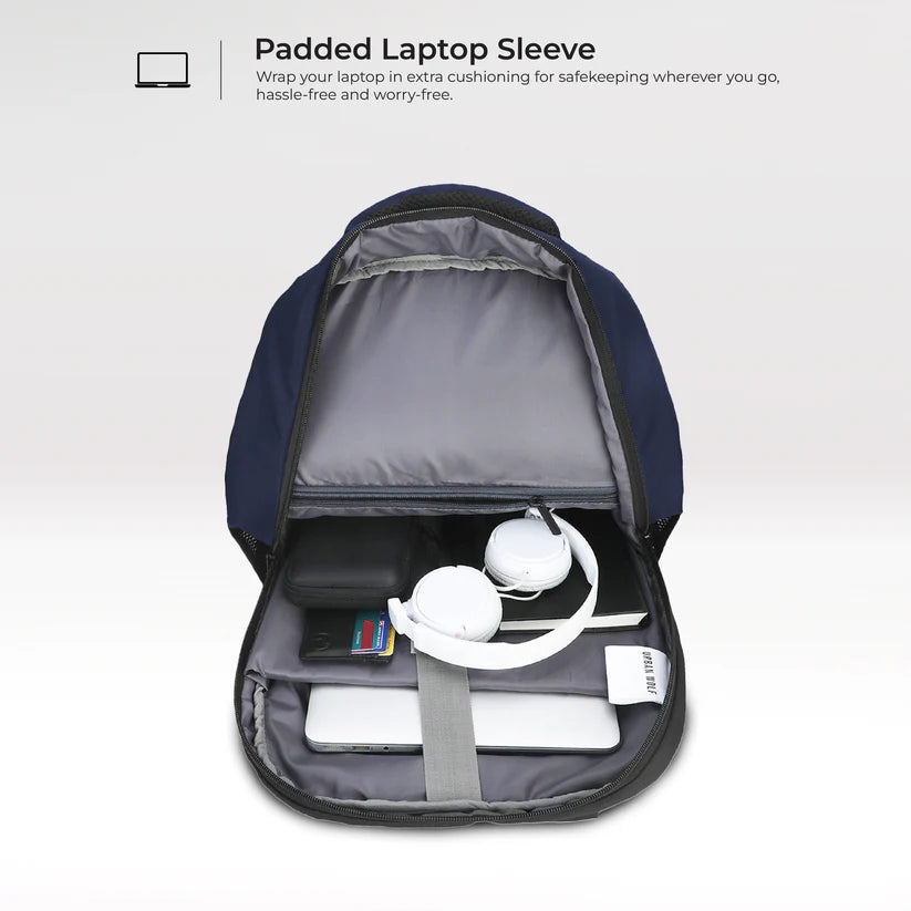 Business Casual 30L Dual Compartment Water Resistant Laptop Backpack (BLUE)