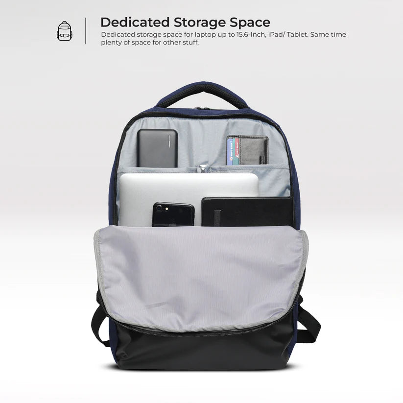 Business Casual 30L Dual Compartment Water Resistant Laptop Backpack (BLUE)
