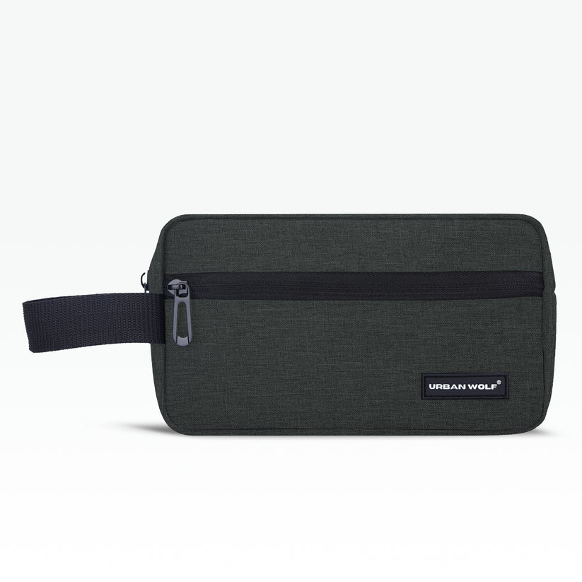 Travel Toiletry Bag for Men and Women: Water-Resistant Shaving Kit/Bag for Toiletry Accessories, Hanging Dopp Kit, Cosmetics Pouch with Multiple Pockets (CHARCOAL)