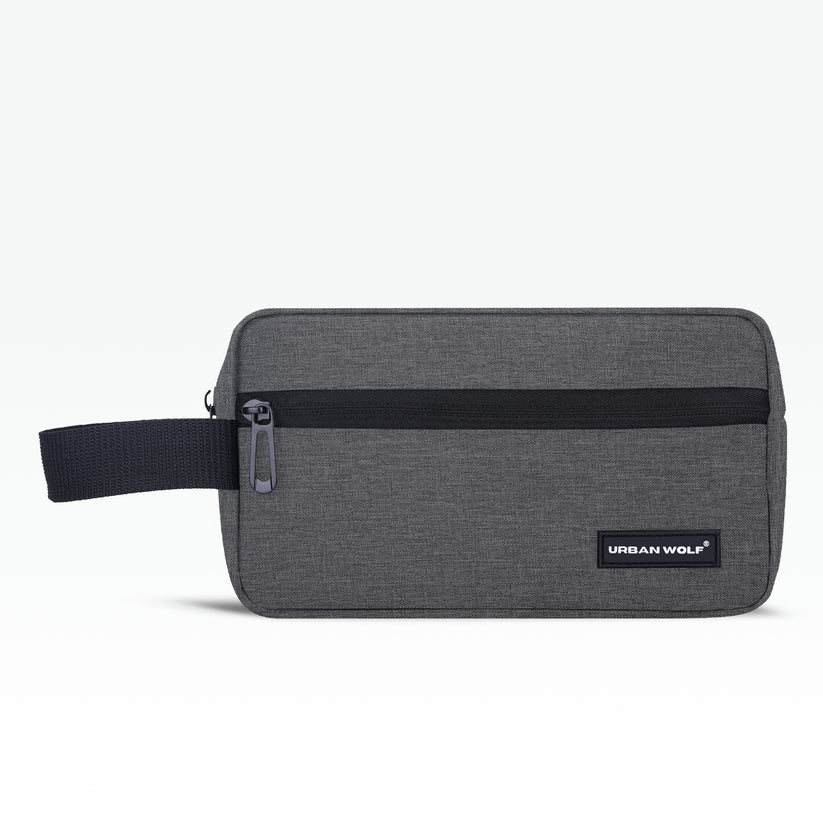 Travel Toiletry Bag for Men and Women: Water-Resistant Shaving Kit/Bag for Toiletry Accessories, Hanging Dopp Kit, Cosmetics Pouch with Multiple Pockets (GREY)