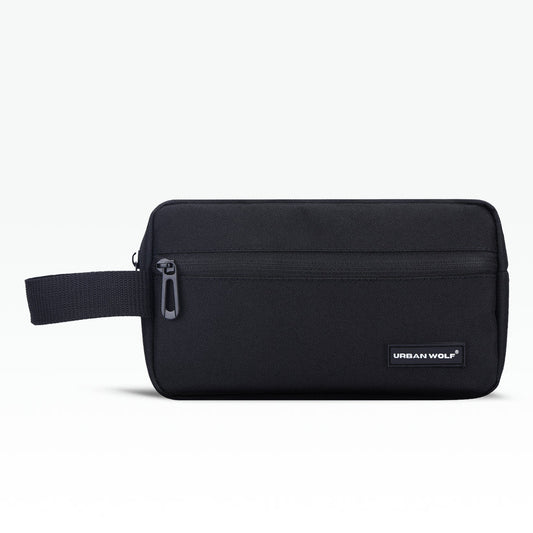 Travel Toiletry Bag for Men and Women: Water-Resistant Shaving Kit/Bag for Toiletry Accessories, Hanging Dopp Kit, Cosmetics Pouch with Multiple Pockets (BLACK)