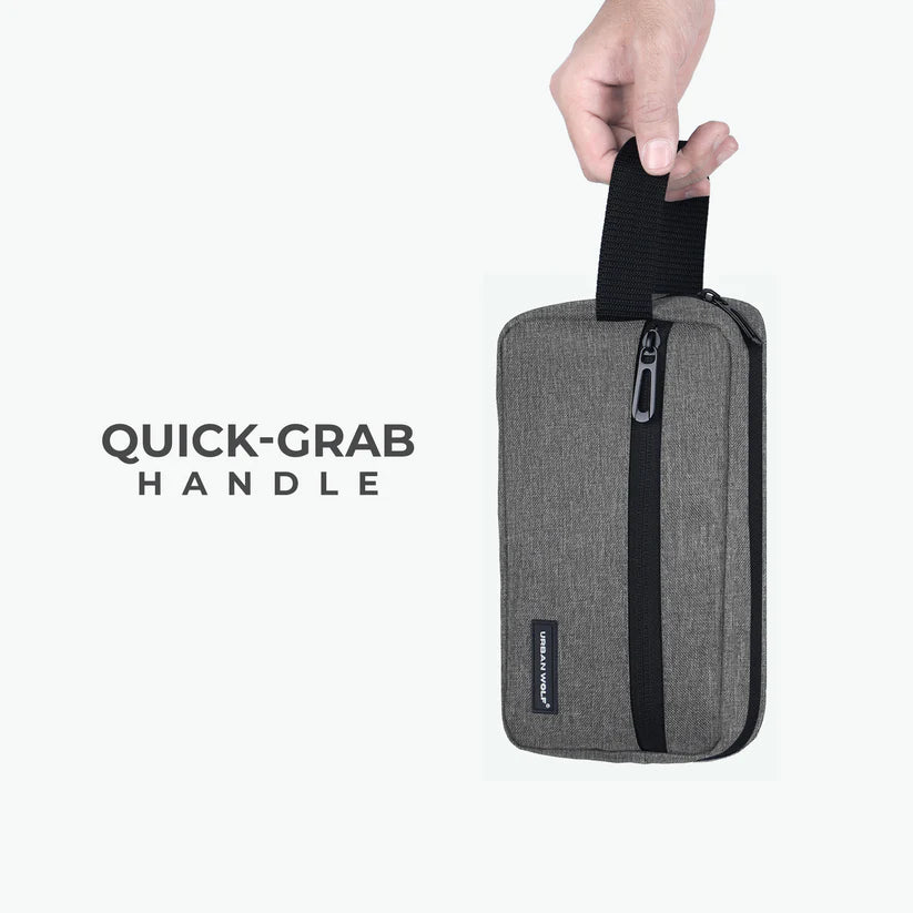 Travel Toiletry Bag for Men and Women: Water-Resistant Shaving Kit/Bag for Toiletry Accessories, Hanging Dopp Kit, Cosmetics Pouch with Multiple Pockets (GREY)