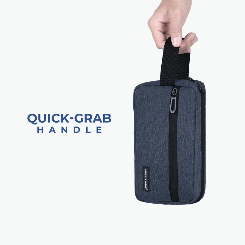 Travel Toiletry Bag for Men and Women: Water-Resistant Shaving Kit/Bag for Toiletry Accessories, Hanging Dopp Kit, Cosmetics Pouch with Multiple Pockets (BLUE)