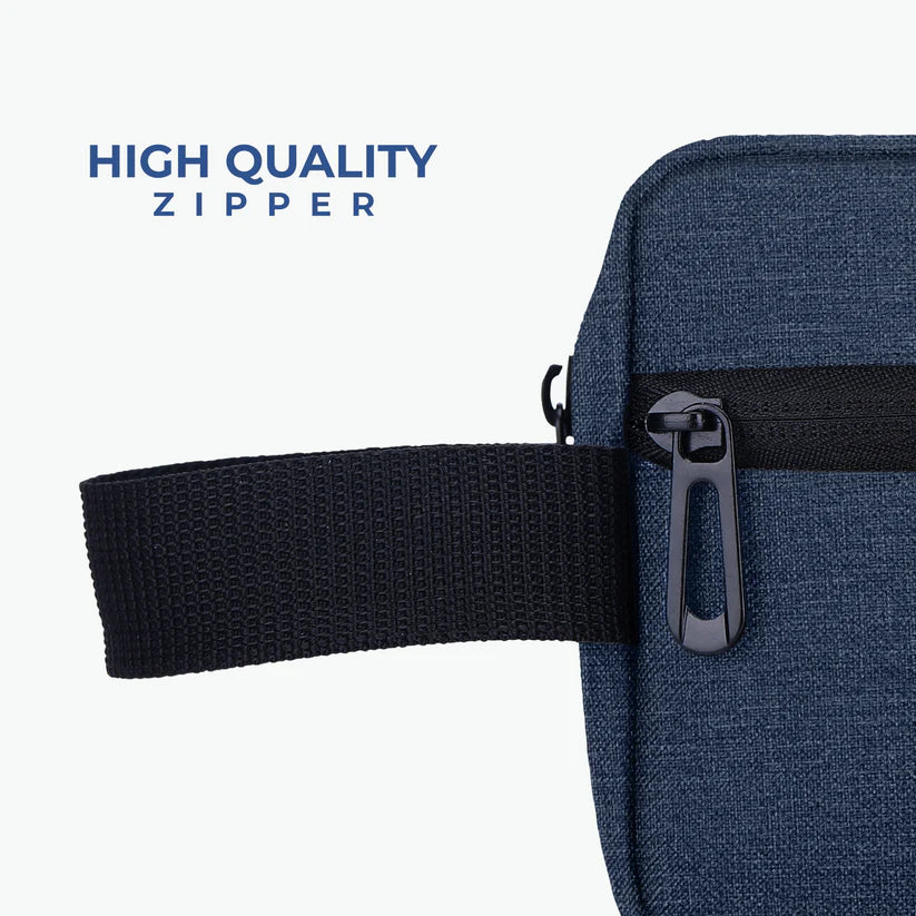 Travel Toiletry Bag for Men and Women: Water-Resistant Shaving Kit/Bag for Toiletry Accessories, Hanging Dopp Kit, Cosmetics Pouch with Multiple Pockets (BLUE)