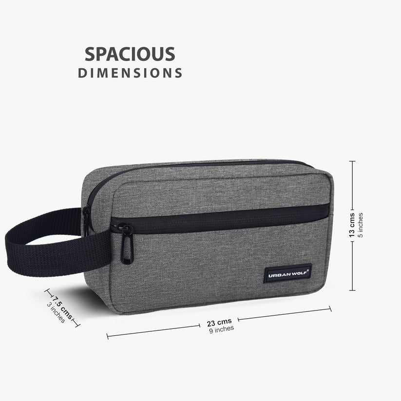 Travel Toiletry Bag for Men and Women: Water-Resistant Shaving Kit/Bag for Toiletry Accessories, Hanging Dopp Kit, Cosmetics Pouch with Multiple Pockets (GREY)