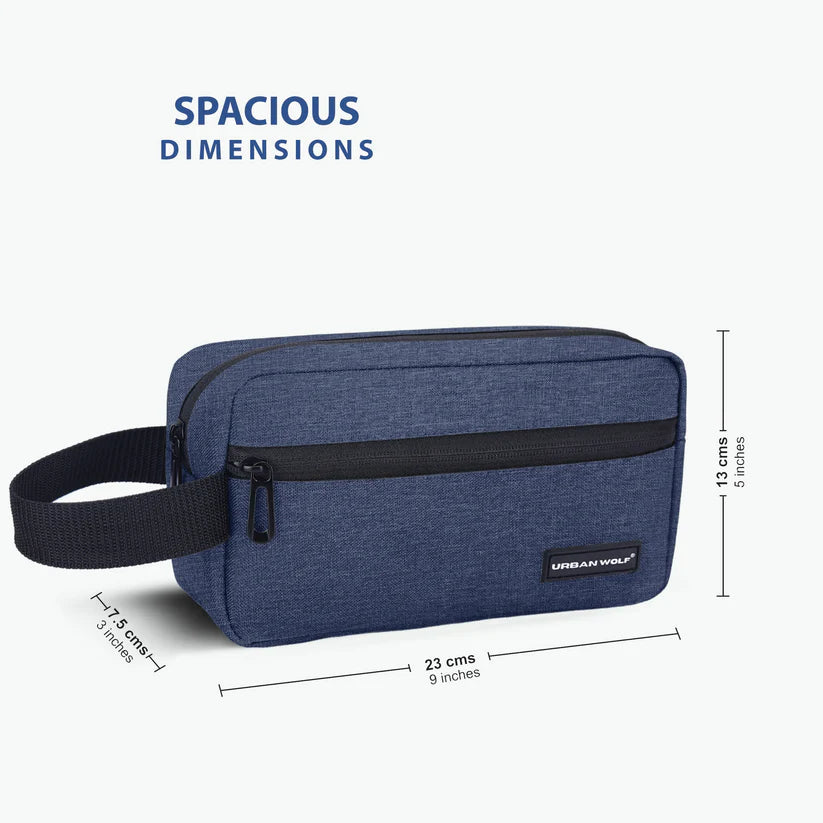 Travel Toiletry Bag for Men and Women: Water-Resistant Shaving Kit/Bag for Toiletry Accessories, Hanging Dopp Kit, Cosmetics Pouch with Multiple Pockets (BLUE)