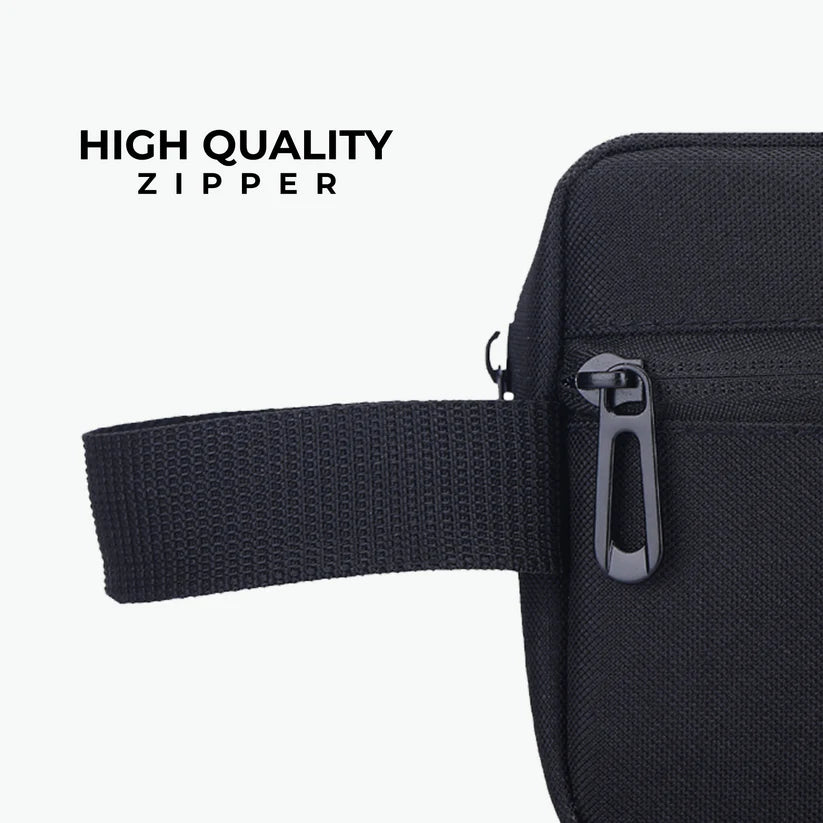 Travel Toiletry Bag for Men and Women: Water-Resistant Shaving Kit/Bag for Toiletry Accessories, Hanging Dopp Kit, Cosmetics Pouch with Multiple Pockets (BLACK)