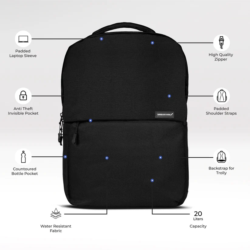 Business Casual 20L Dual Compartment Laptop Backpack-(Black) Regular priceRs. 1,299.00 Sale priceRs. 799.00Sale