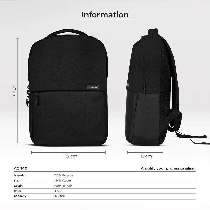 Business Casual 20L Dual Compartment Laptop Backpack-(Black) Regular priceRs. 1,299.00 Sale priceRs. 799.00Sale