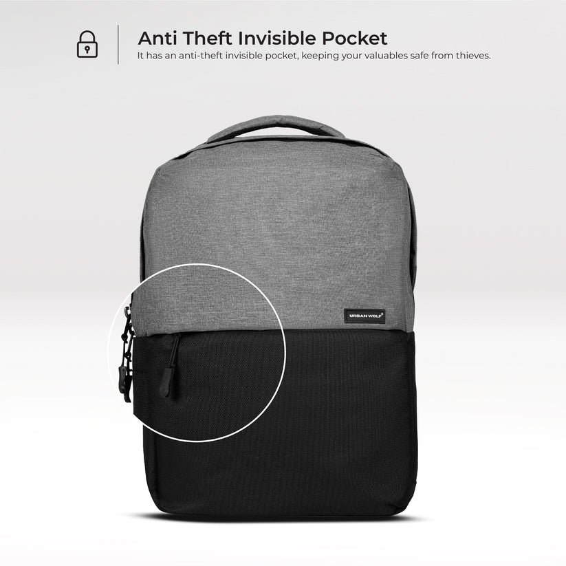 Business Casual 20L Dual Compartment Laptop Backpack-(GREY)