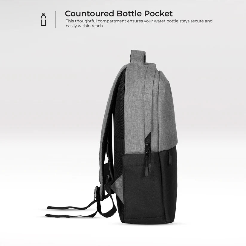 Business Casual 20L Dual Compartment Laptop Backpack-(GREY)