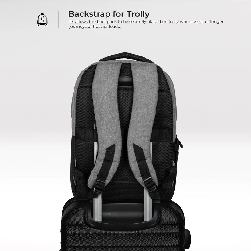 Business Casual 20L Dual Compartment Laptop Backpack-(GREY)