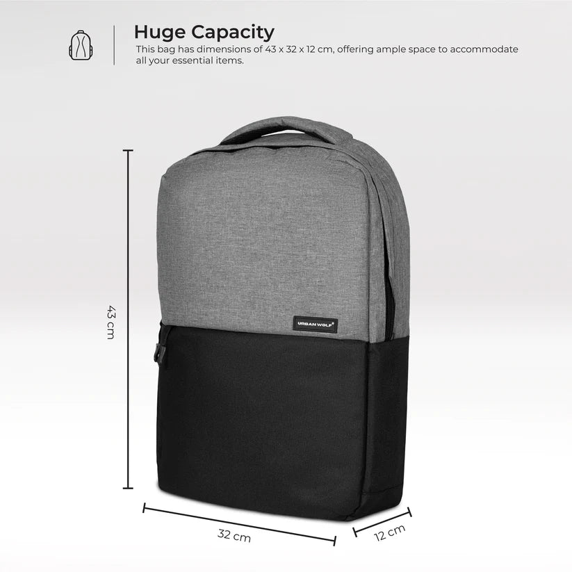 Business Casual 20L Dual Compartment Laptop Backpack-(GREY)