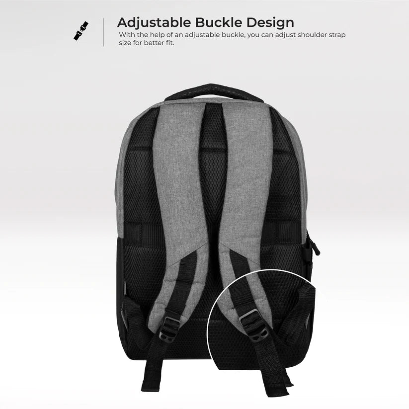 Business Casual 20L Dual Compartment Laptop Backpack-(GREY)