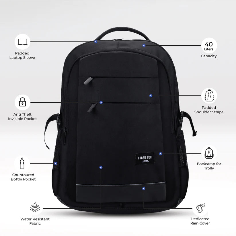 Delta-Black Laptop backpack (BLACK)