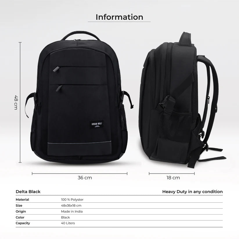 Delta-Black Laptop backpack (BLACK)