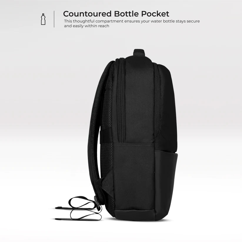 Business Casual 30L Dual Compartment Water Resistant Laptop Backpack (BLACK)