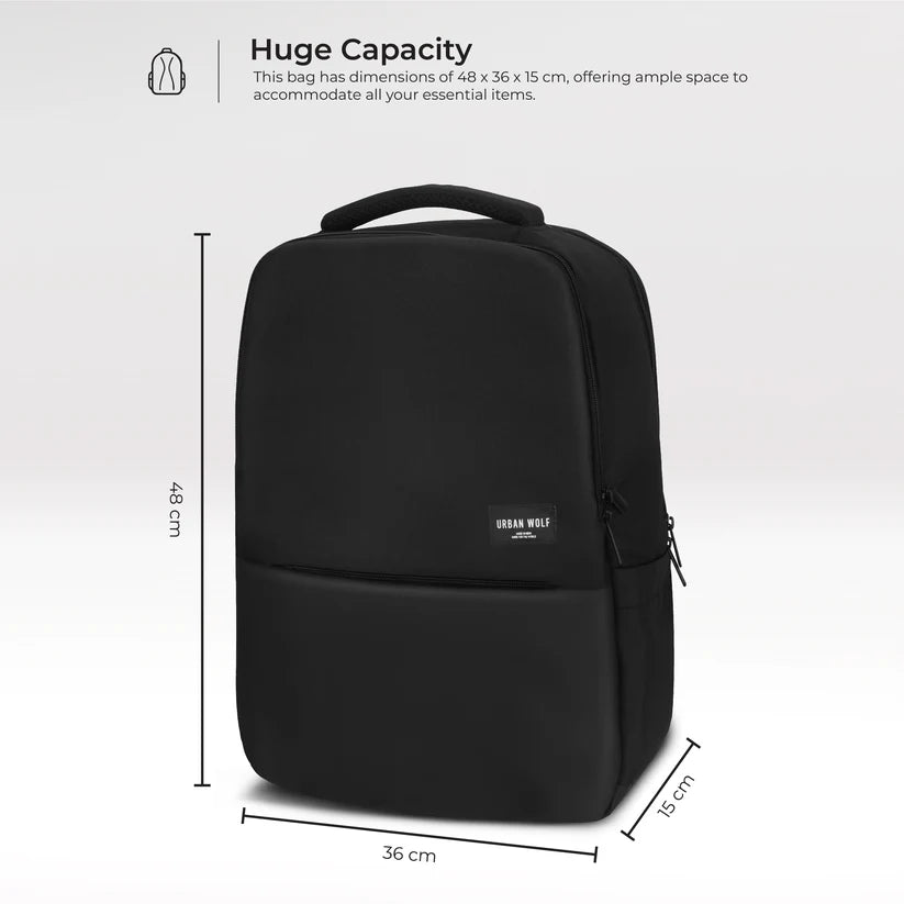 Business Casual 30L Dual Compartment Water Resistant Laptop Backpack (BLACK)
