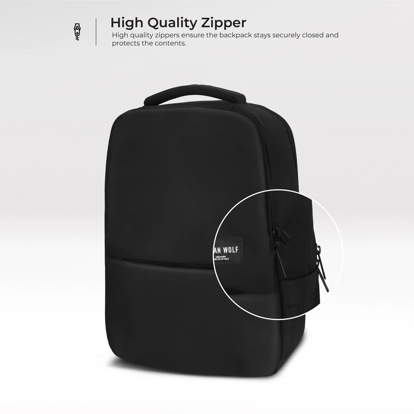 Business Casual 30L Dual Compartment Water Resistant Laptop Backpack (BLACK)