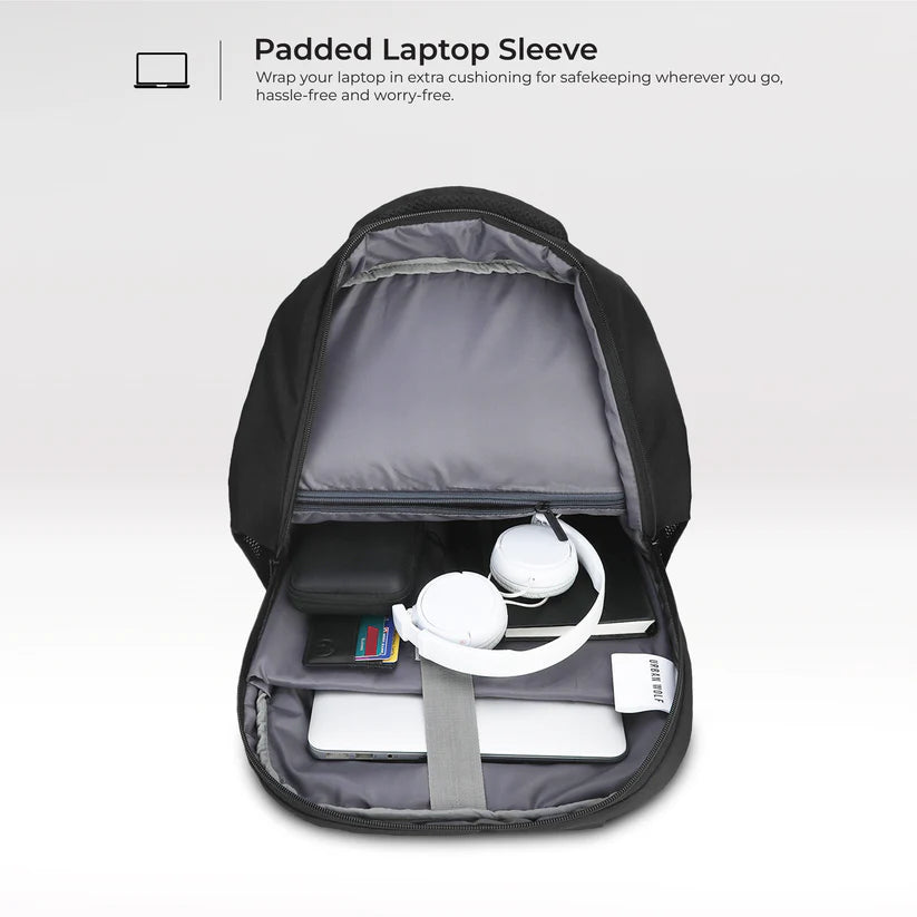 Business Casual 30L Dual Compartment Water Resistant Laptop Backpack (BLACK)