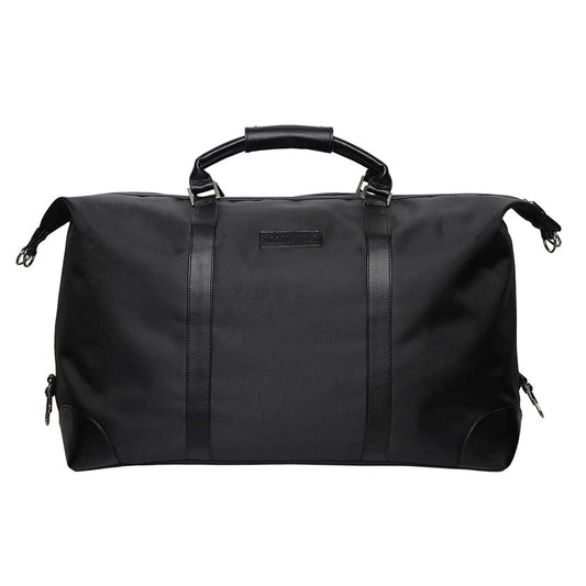 Faux Leather Duffle Bag-Black