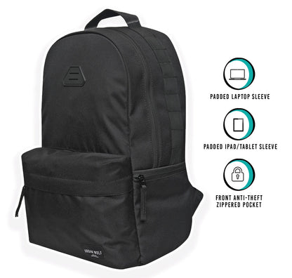 20L Unisex Casual Backpack for College and School-Black.