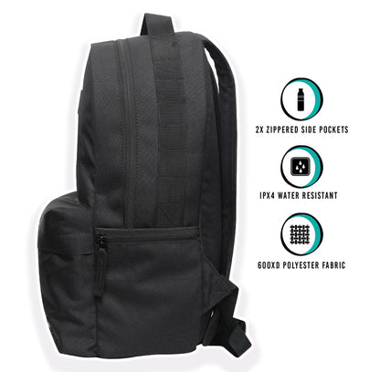 20L Unisex Casual Backpack for College and School-Black.