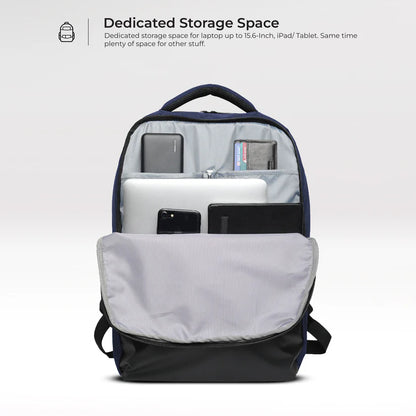Business Casual 30L Dual Compartment Water Resistant Laptop Backpack (BLUE)
