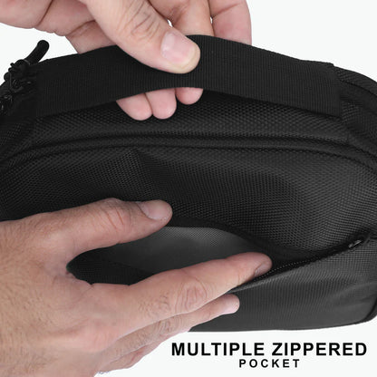 Travel Pouch Large Capacity, Water-Resistant Travel Toiletry Organizer with Multiple Pockets & Hanging Hook Cosmetic Makeup Organizer with Mesh Pockets Travel Kit for Men and Women (Black)