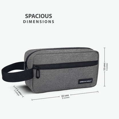 Travel Toiletry Bag for Men and Women: Water-Resistant Shaving Kit/Bag for Toiletry Accessories, Hanging Dopp Kit, Cosmetics Pouch with Multiple Pockets (GREY)