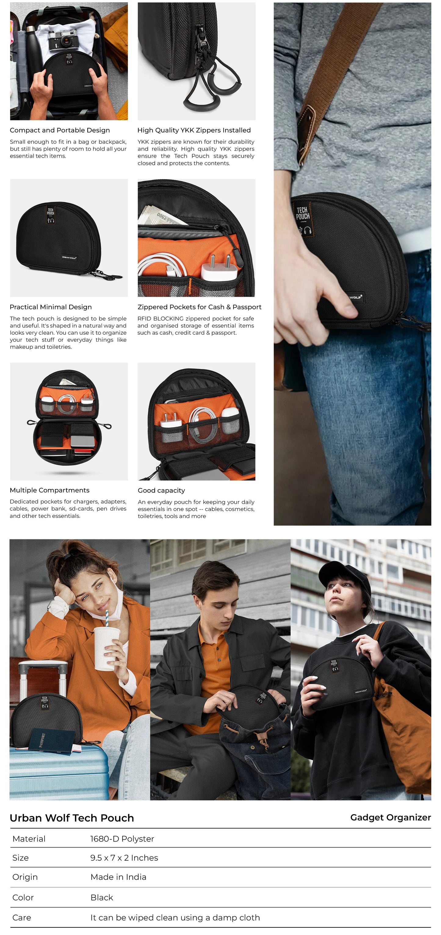 SERAVELLE-Tech Pouch-Black