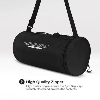 26L Gym Duffle Bag | Unisex Black | Separate Shoe Compartment | Quick Access Pocket | Durable Polyester | Multi-Functional Sports & Travel Bag | Dimensions 49x23x23 cm