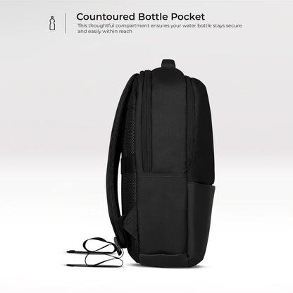 Business Casual 30L Dual Compartment Water Resistant Laptop Backpack (BLACK)