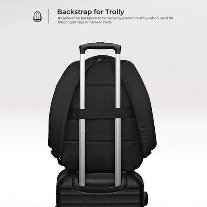 Business Casual 30L Dual Compartment Water Resistant Laptop Backpack (BLACK)