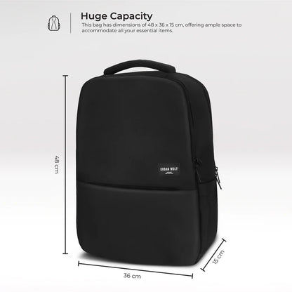 Business Casual 30L Dual Compartment Water Resistant Laptop Backpack (BLACK)