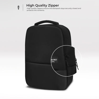 Business Casual 30L Dual Compartment Water Resistant Laptop Backpack (BLACK)