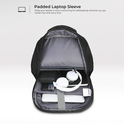 Business Casual 30L Dual Compartment Water Resistant Laptop Backpack (BLACK)