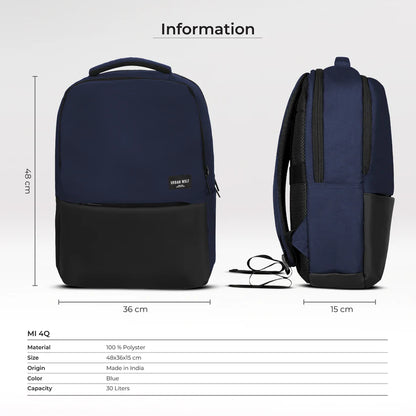 Business Casual 30L Dual Compartment Water Resistant Laptop Backpack (BLUE)
