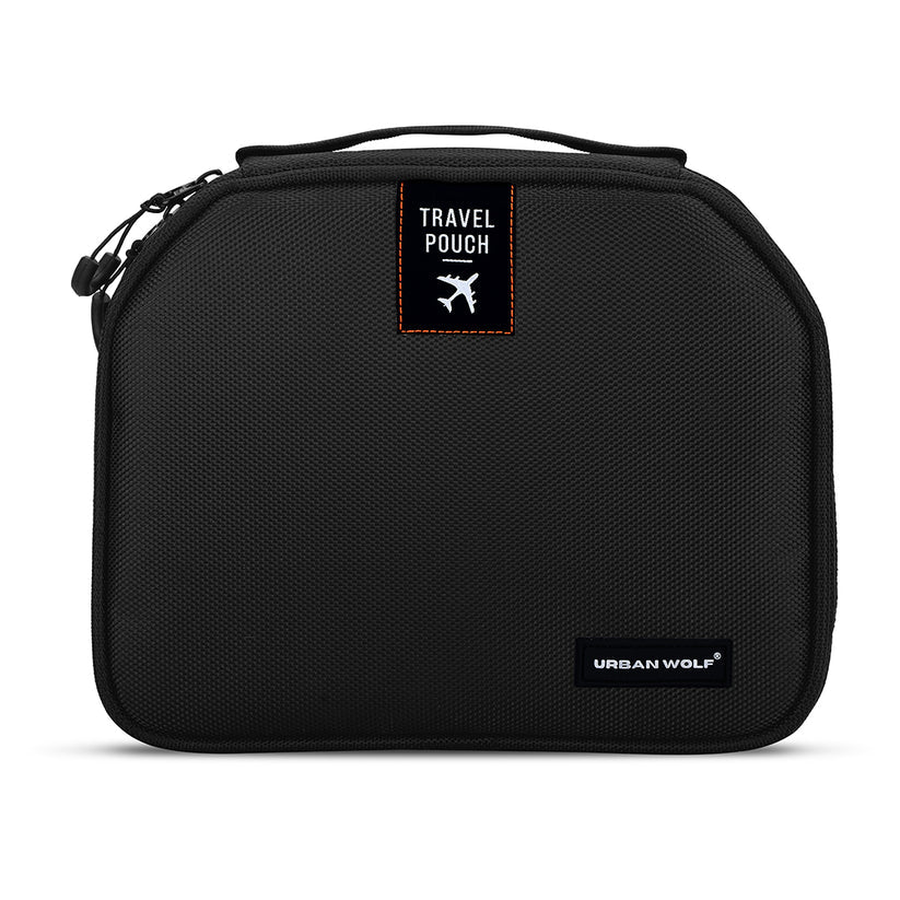 Travel Pouch Large Capacity, Water-Resistant Travel Toiletry Organizer with Multiple Pockets & Hanging Hook Cosmetic Makeup Organizer with Mesh Pockets Travel Kit for Men and Women (Black)