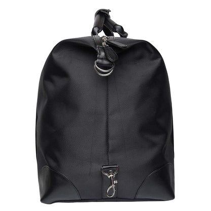 Faux Leather Duffle Bag-Black